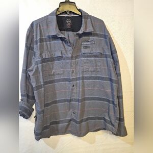 Men's Gray Plaid Casual Button Down Shirt